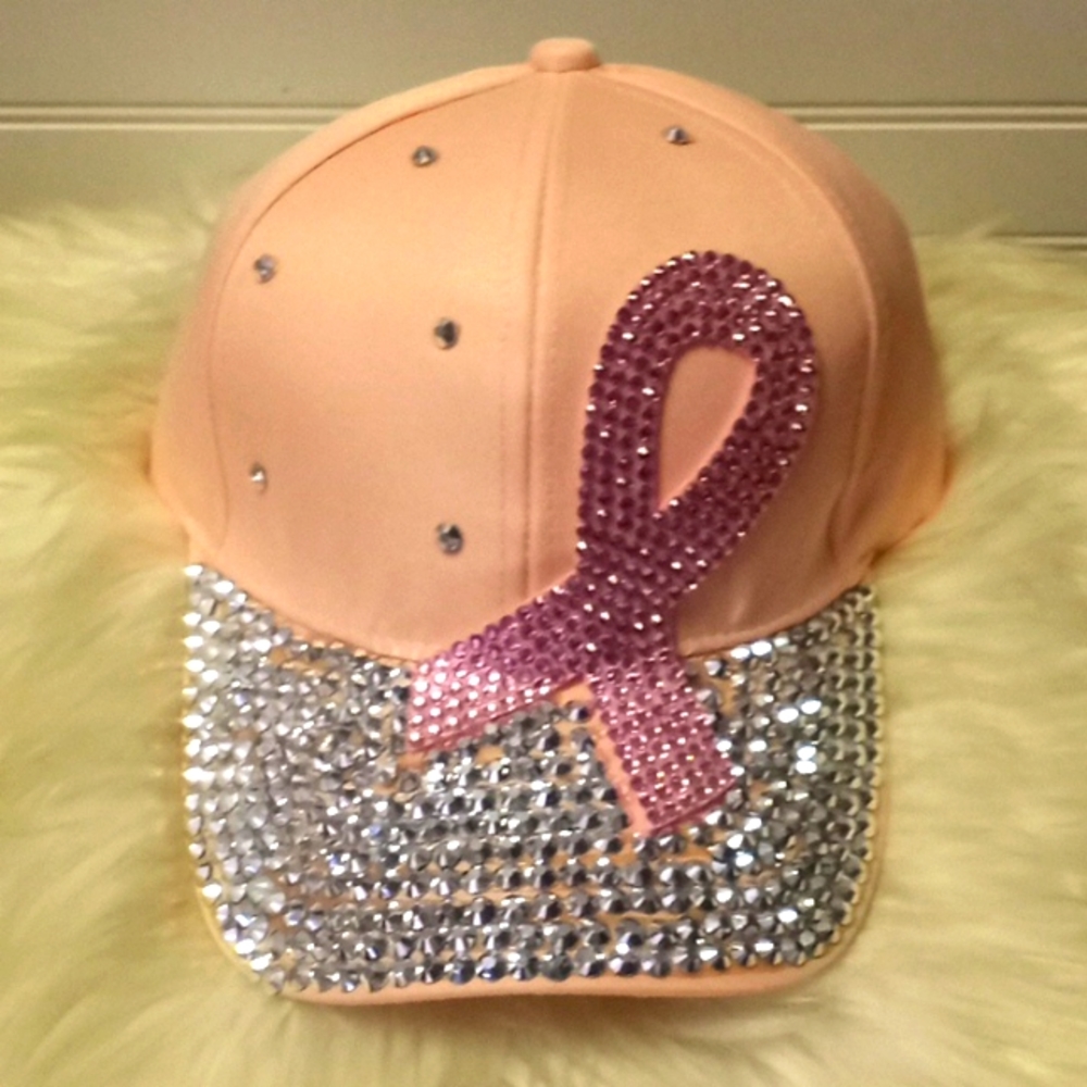 Pink Bling 💎 Breast Cancer Baseball Cap